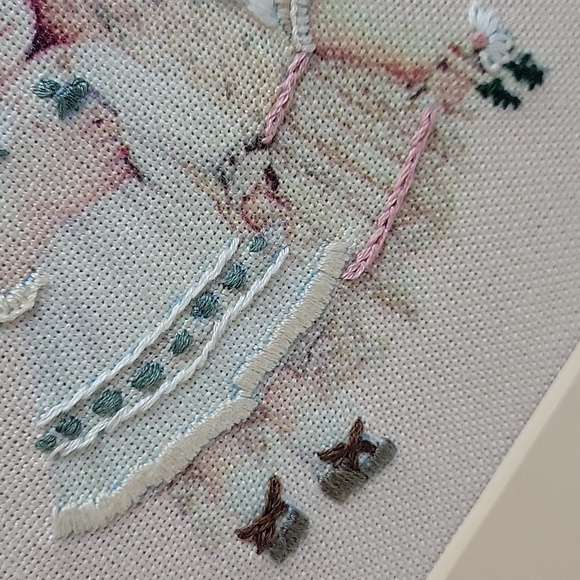 Lot of 2 Jan Hagara Cross Stitch Completed, Wall Hanging Art 11" x 9" Framed - Picture 14 of 17